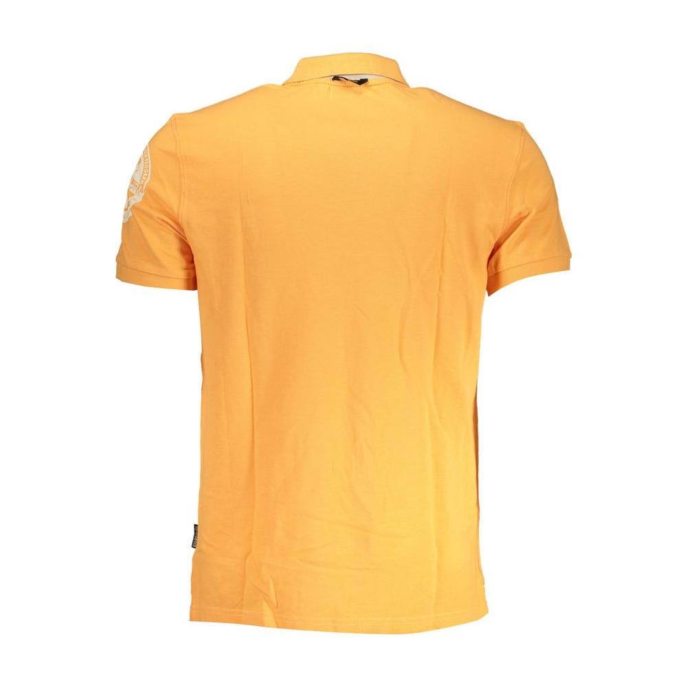 Sleek Orange Polo with Contrast Details