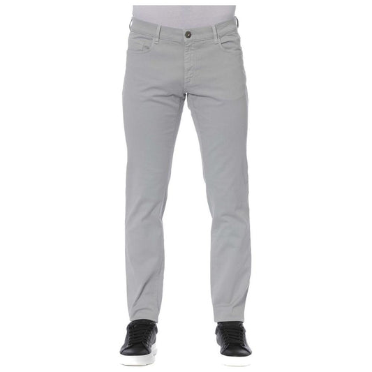 Elegant Gray Cotton Stretch Jeans