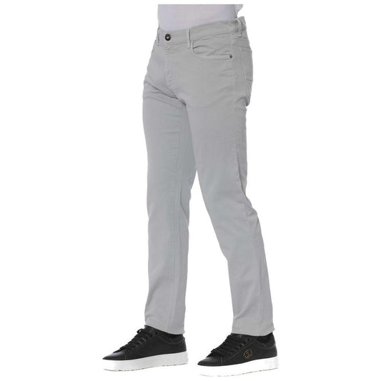 Elegant Gray Cotton Stretch Jeans