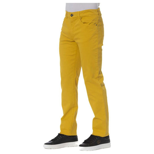 Trussardi Jeans Elegant Cotton Blend Yellow Trousers Trussardi Jeans