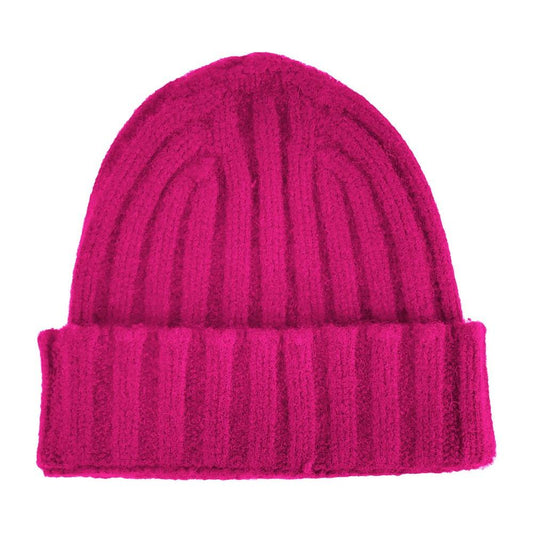 Fuchsia Ribbed Cashmere Beanie