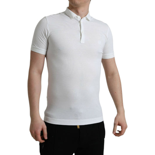 Crown Embroidered White Cotton Polo