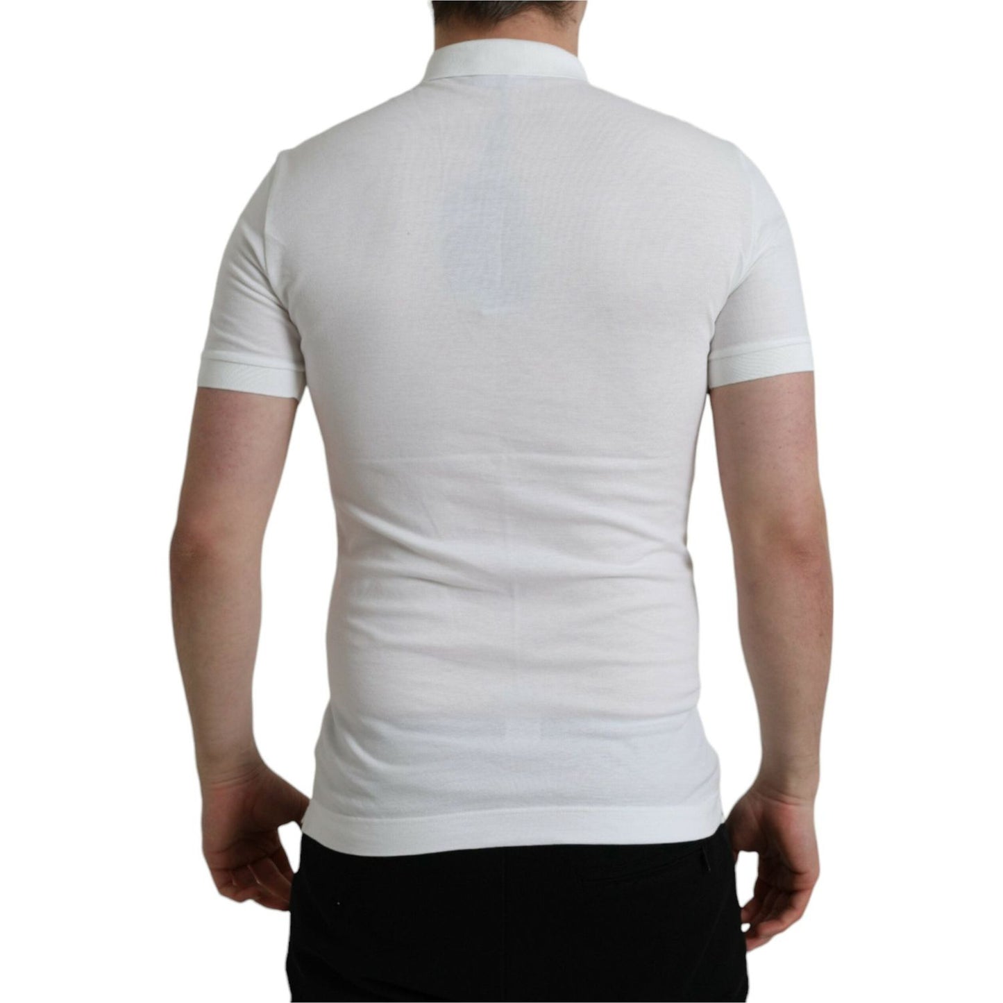 Crown Embroidered White Cotton Polo