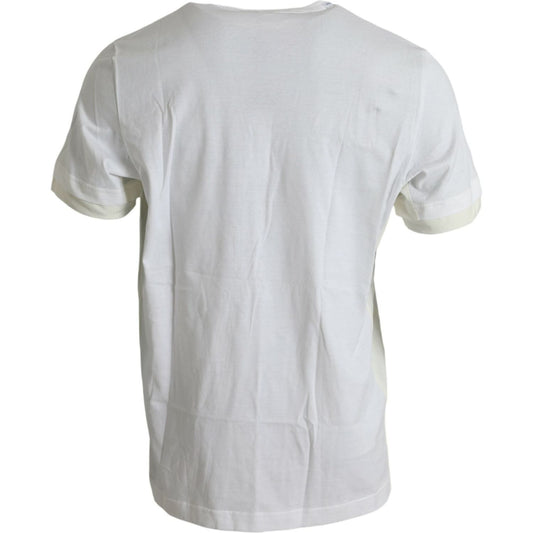 Elegant White Crew Neck Cotton Tee