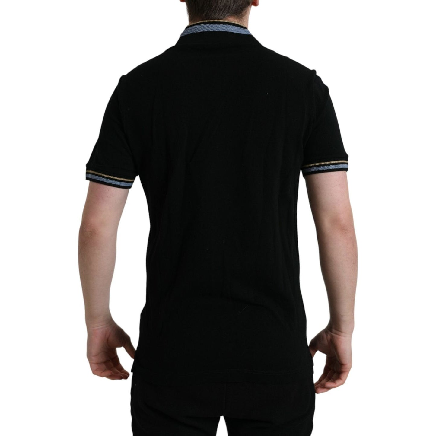 Elegant Black V-Neck Polo Tee