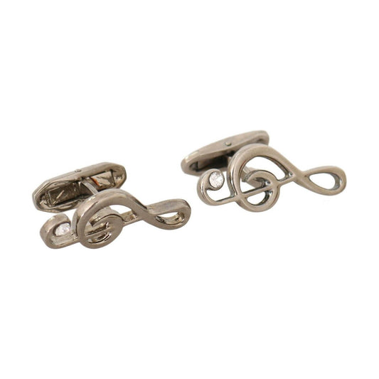 Elegant Silver Tremble Clef Cufflinks