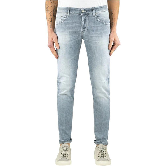 Sleek Gray Slim Fit Designer Jeans Dondup