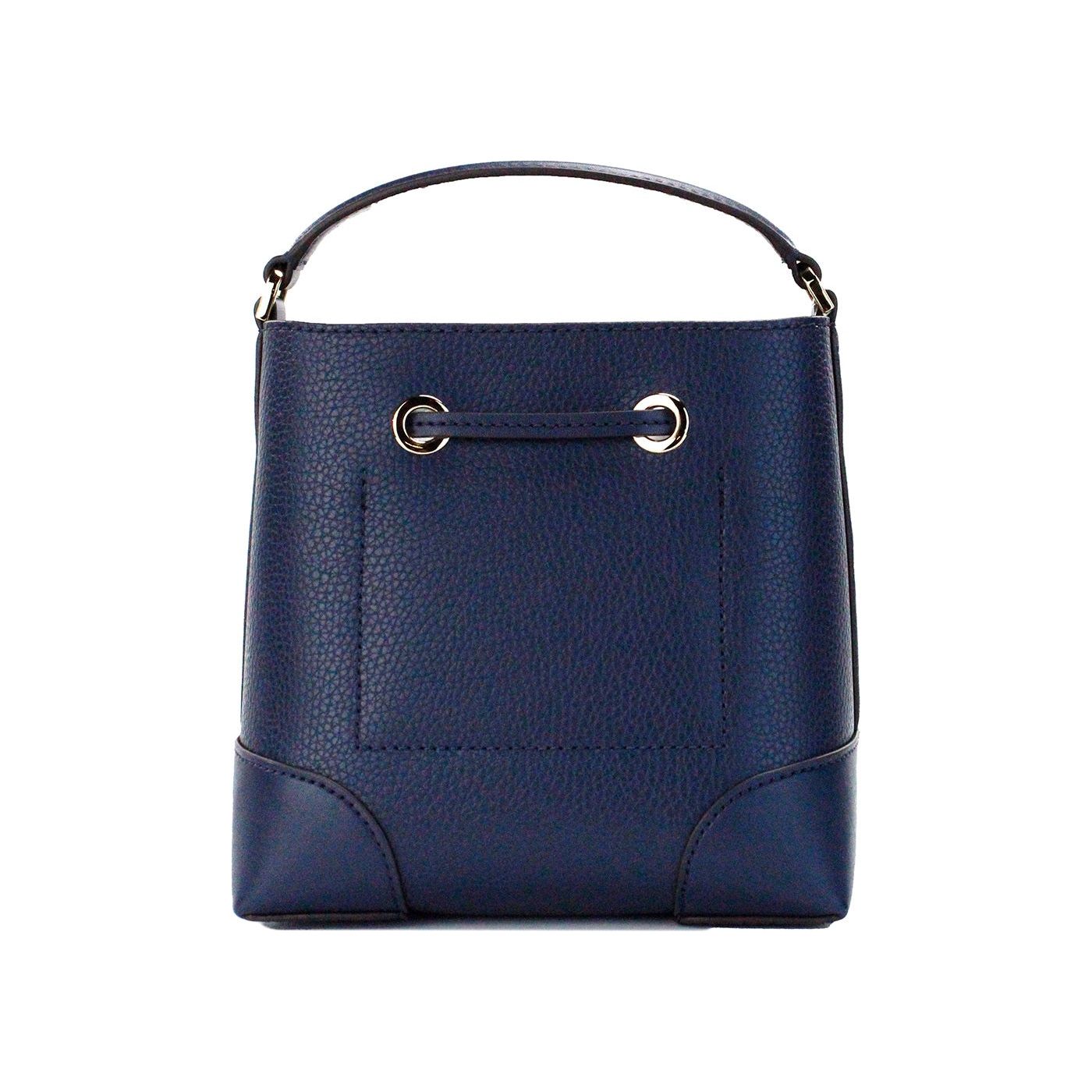 Mercer Small Navy Pebbled Leather Bucket Crossbody Bag Purse