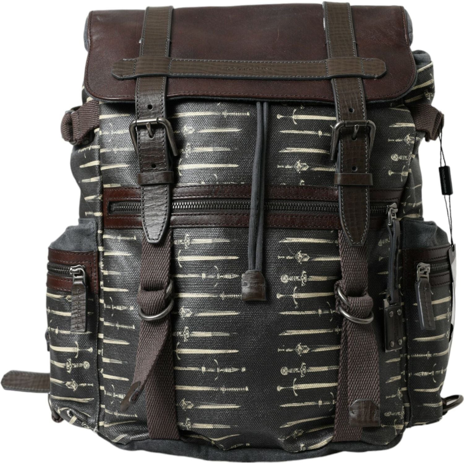 Front view with bag zipped and handles upright.