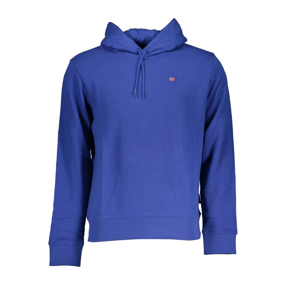 Chic Blue Hooded Long Sleeve Sweatshirt