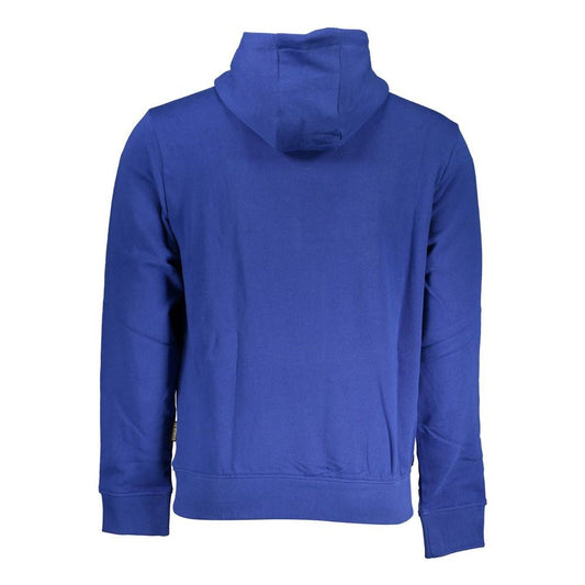 Chic Blue Hooded Long Sleeve Sweatshirt