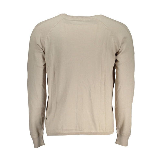 Chic Beige Long Sleeve Crew Neck Sweater