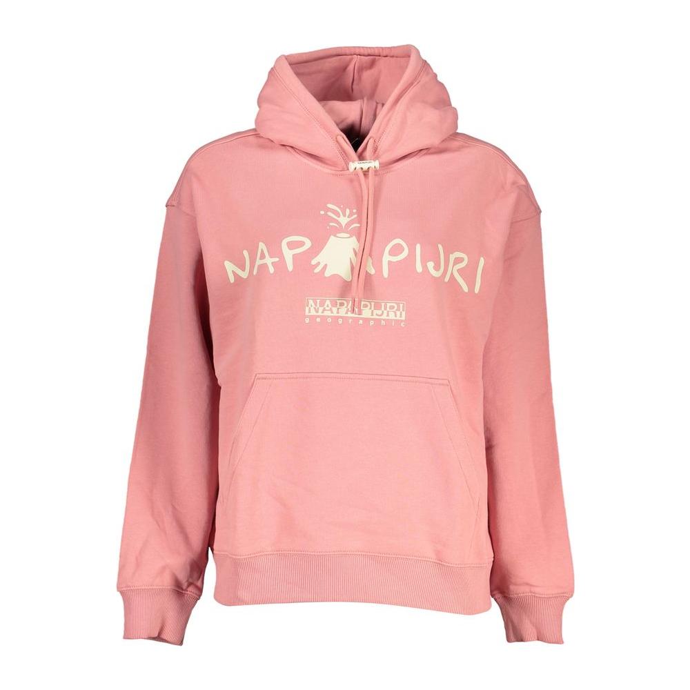 Chic Pink Hooded Cotton Sweatshirt