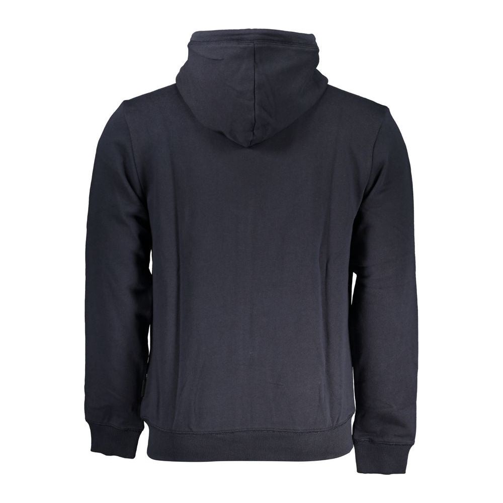 Blue Cotton Hooded Sweater with Logo