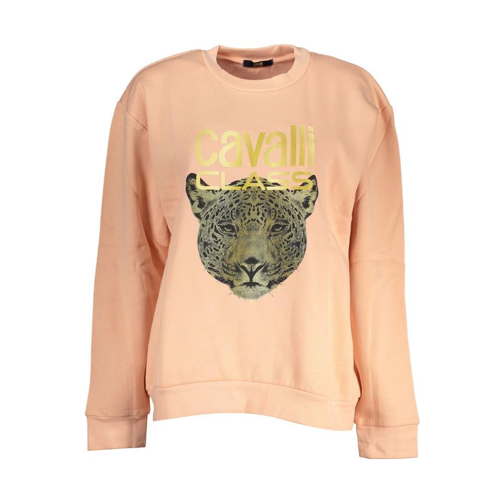 Chic Pink Fleece Crew Neck Sweatshirt