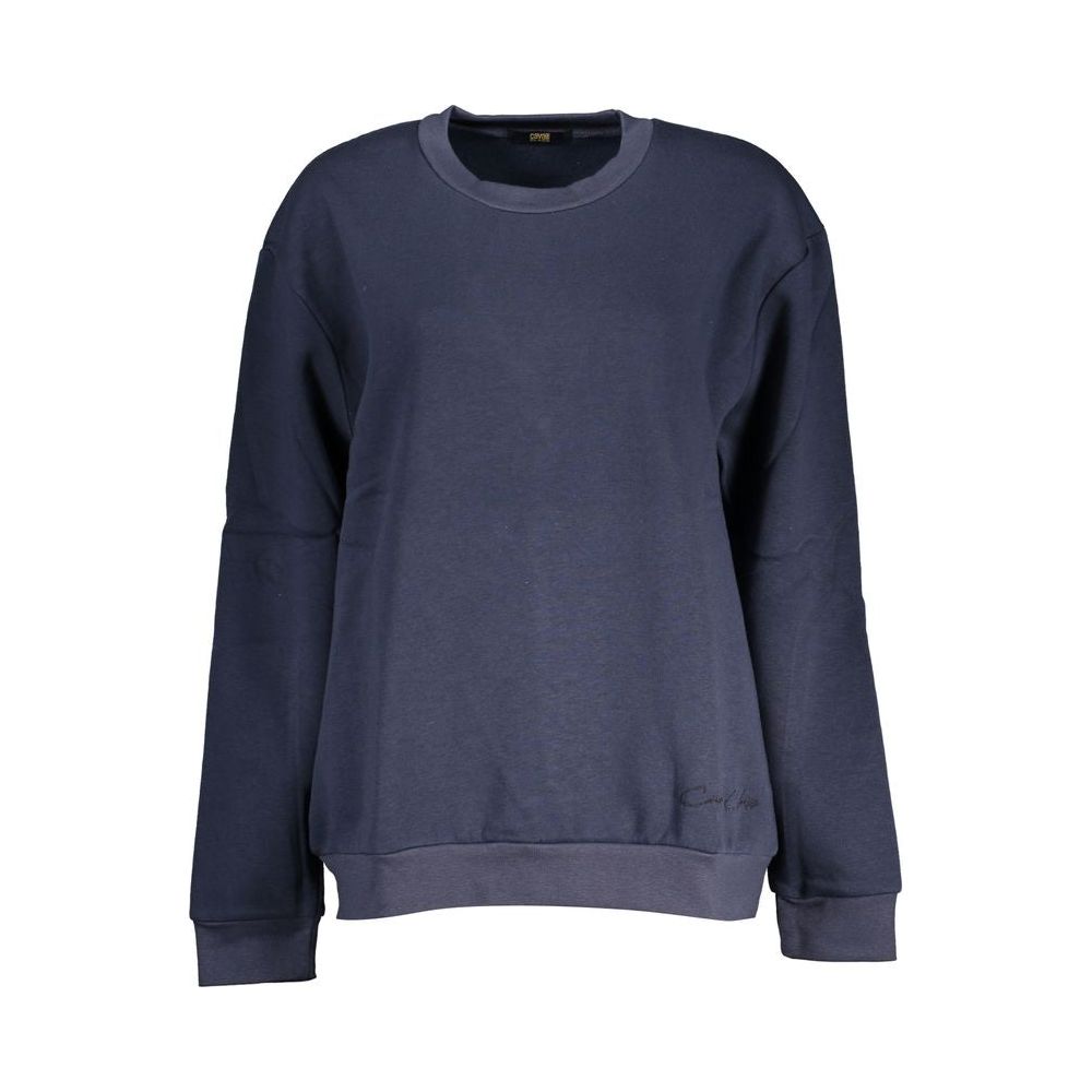 Chic Blue Embroidered Fleece Sweatshirt