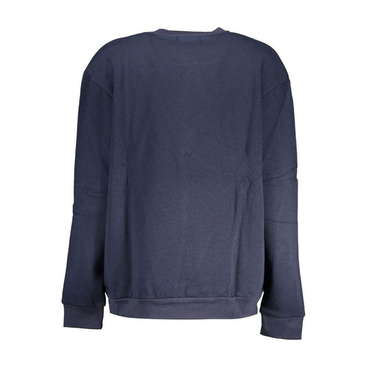 Chic Blue Embroidered Fleece Sweatshirt