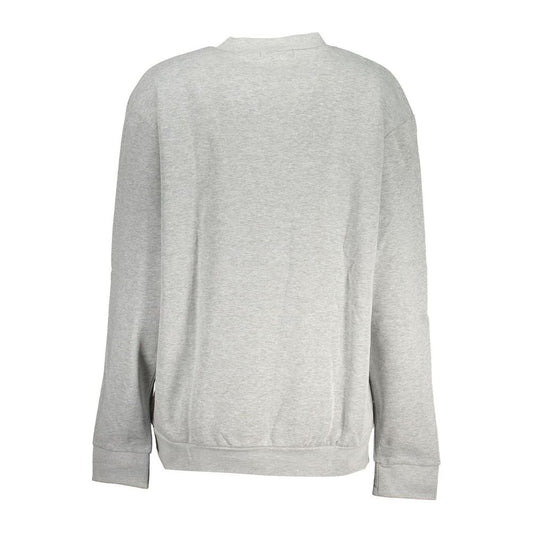 Chic Gray Crew Neck Fleece Sweatshirt