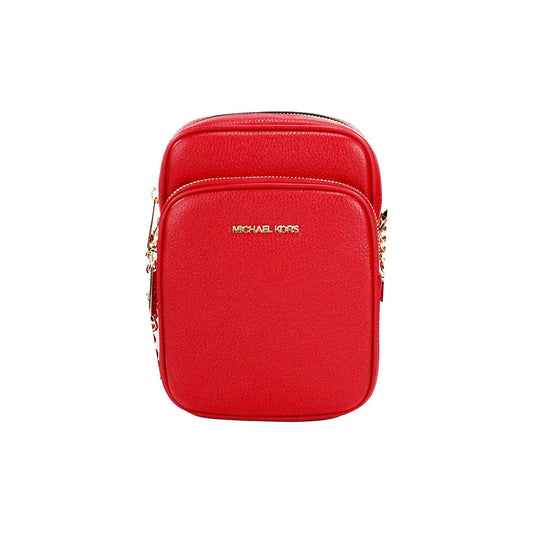 Jet Set Bright Red Pebbled Leather North South Chain Crossbody Bag