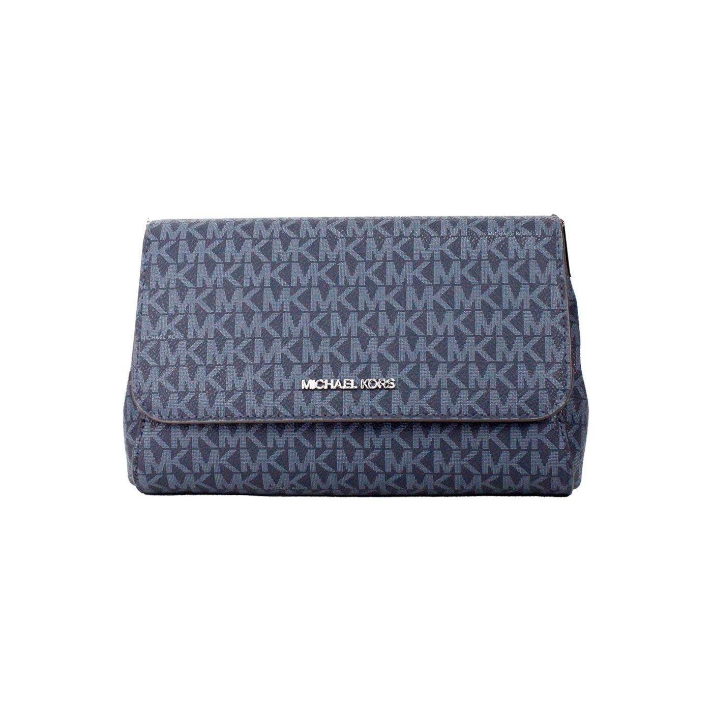 Jet Set Medium Navy Blue PVC Convertible Pouchette Crossbody Bag