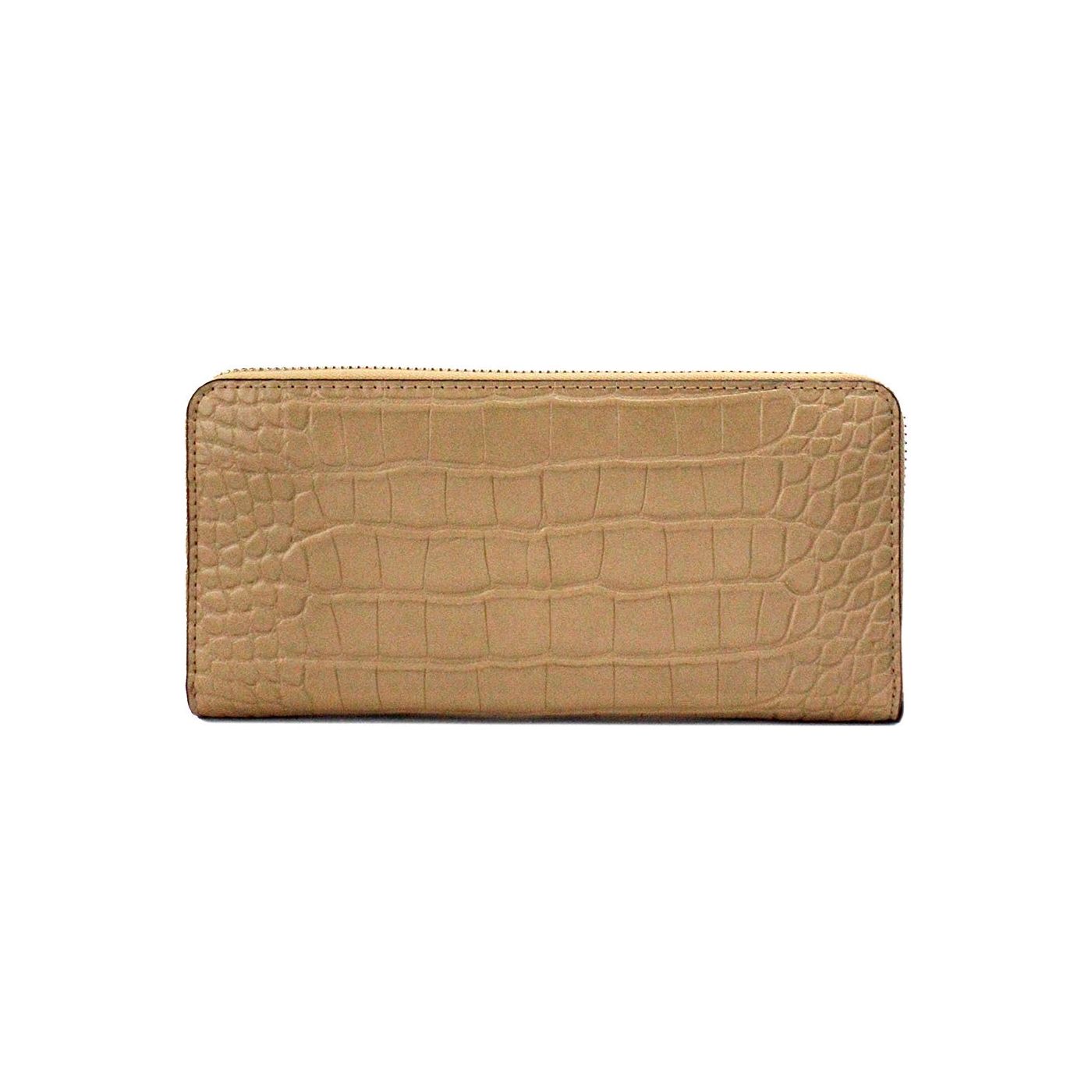 Jet Set Large Camel Animal Print Leather Continental Wrist Wallet