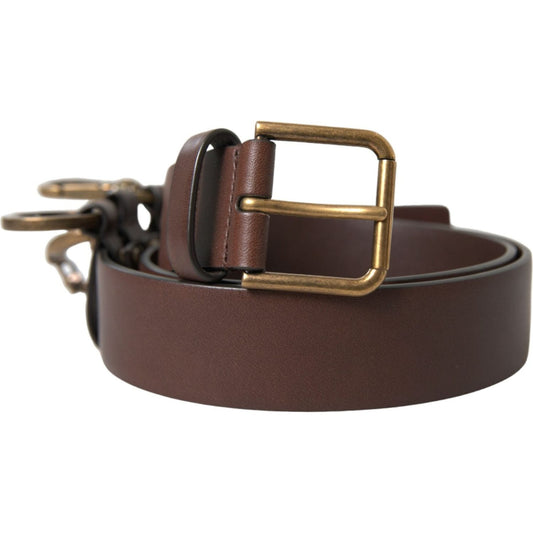 Elegant Brown Calf Leather Belt - Timeless Accessory