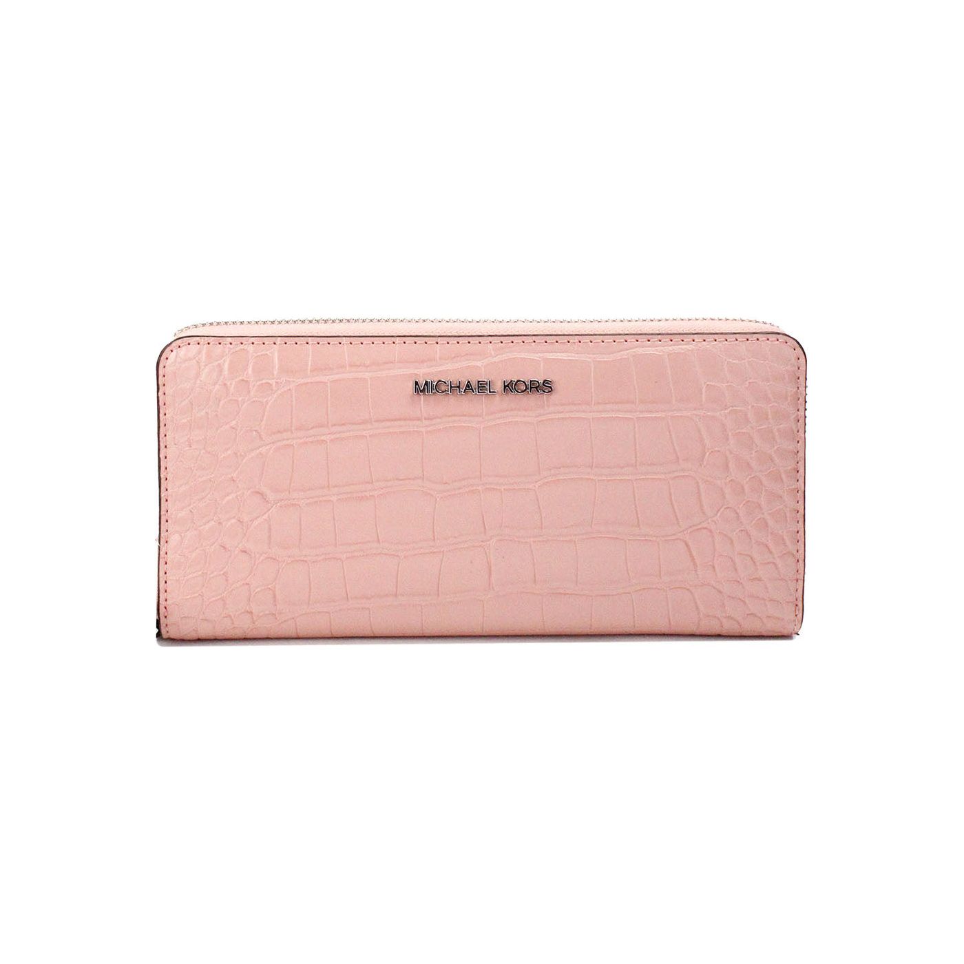 Jet Set Large Pink Animal Print Leather Continental Wrist Wallet