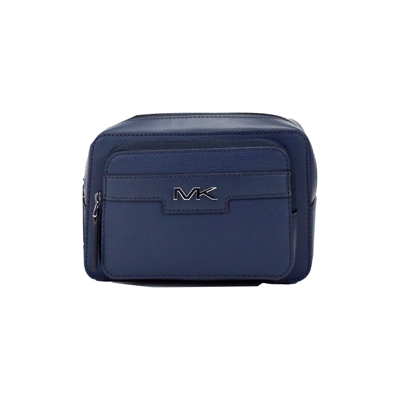 Cooper Small Navy Blue Smooth Leather Double Zip Belt Bag