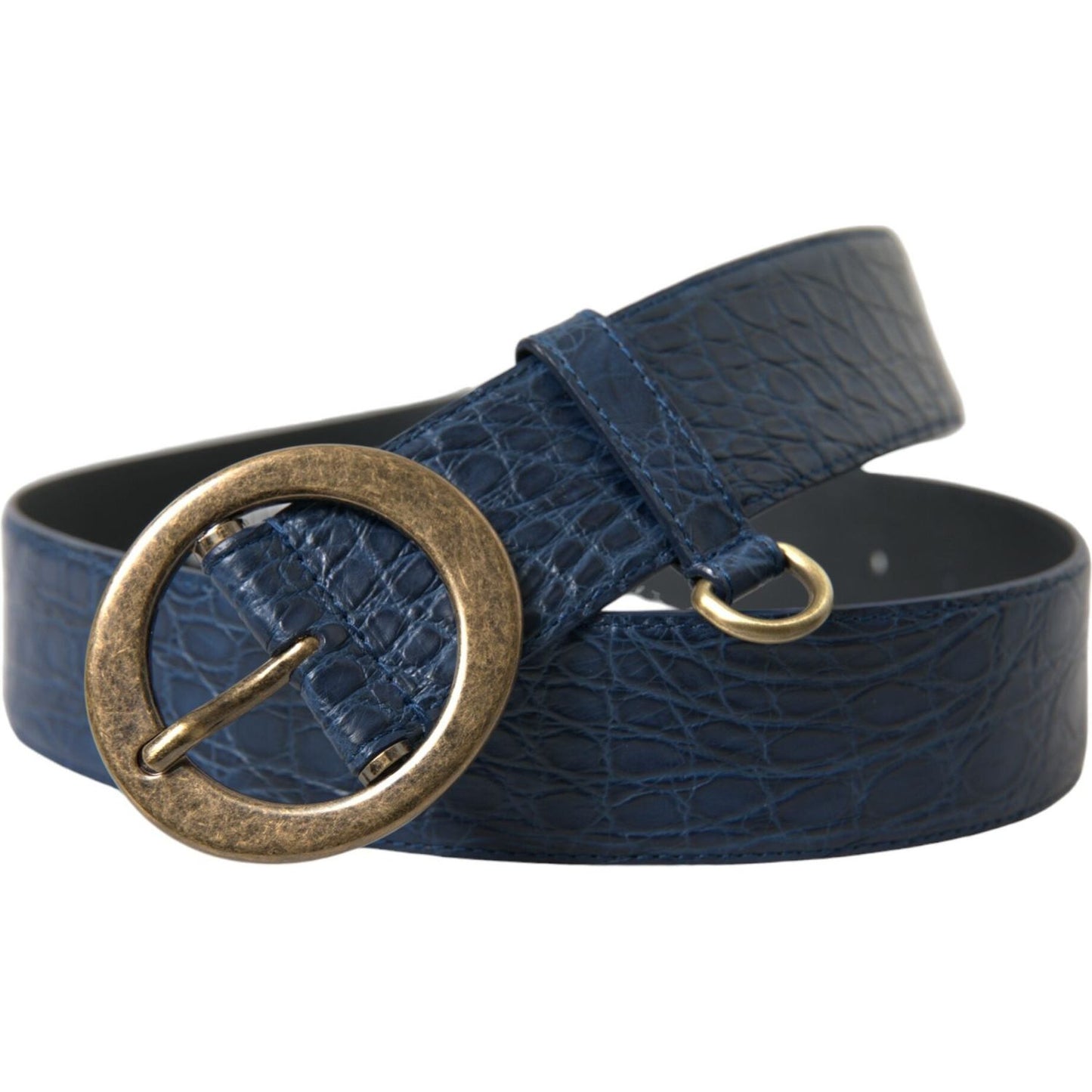 Elegant Italian Leather Belt with Metal Buckle