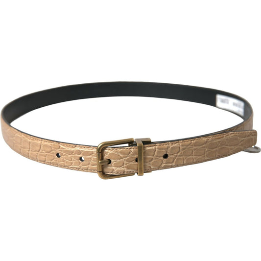 Elegant Beige Leather Belt