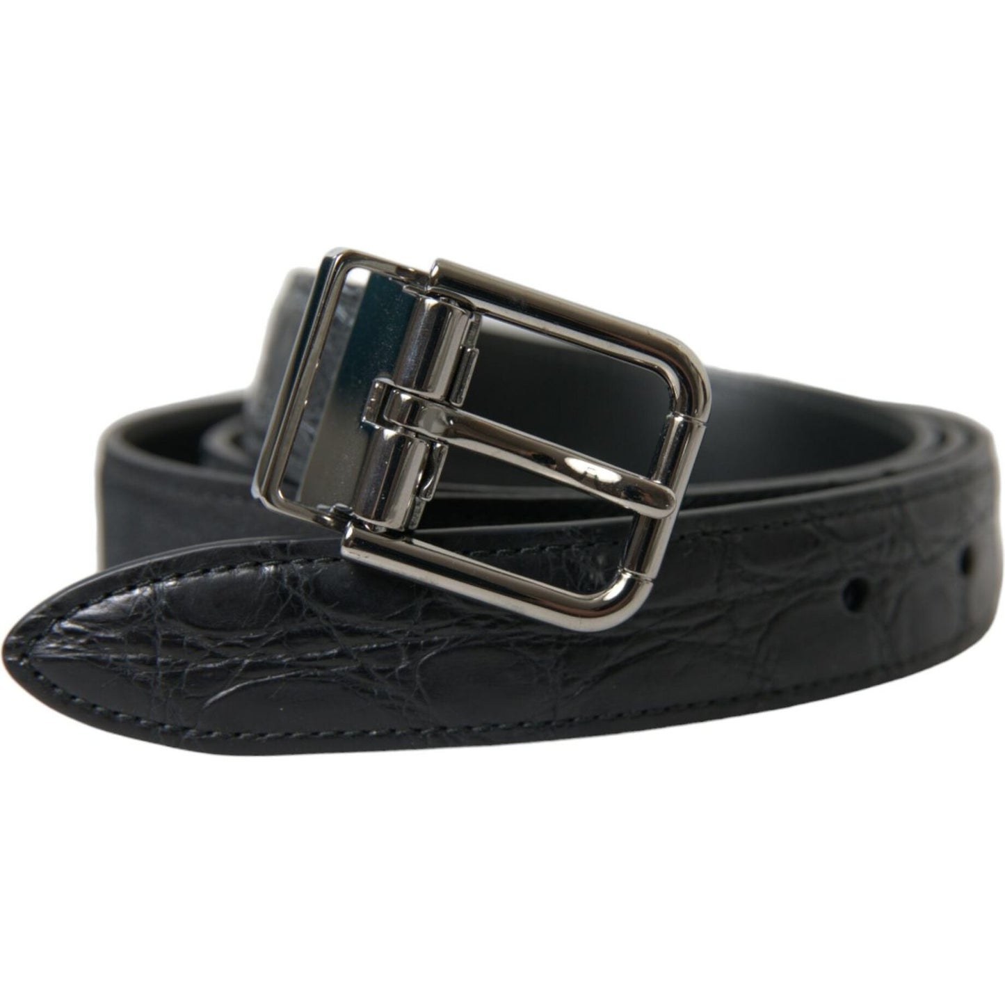 Elegant Leather Belt with Metal Buckle