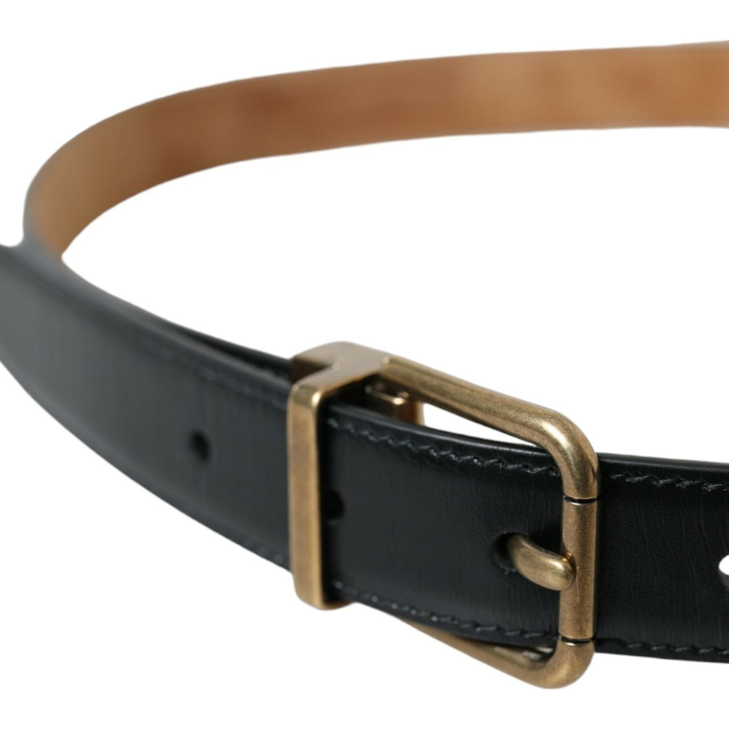 Elegant Black Calf Leather Belt