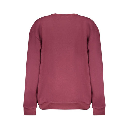 Purple Fleece Crew Neck Sweatshirt with Logo Print