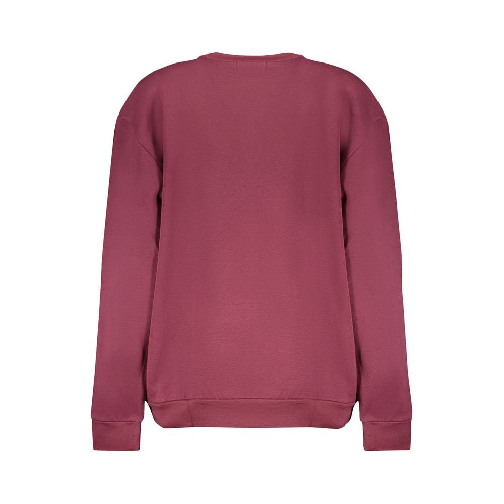 Elegant Purple Crew Neck Fleece Sweatshirt