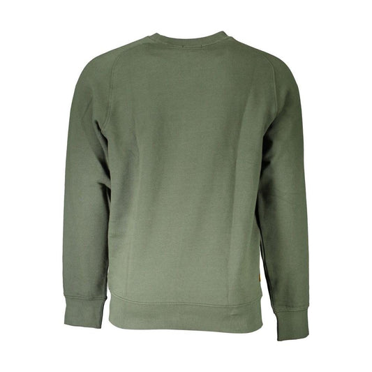 Green Round Neck Cotton Blend Sweater Timberland