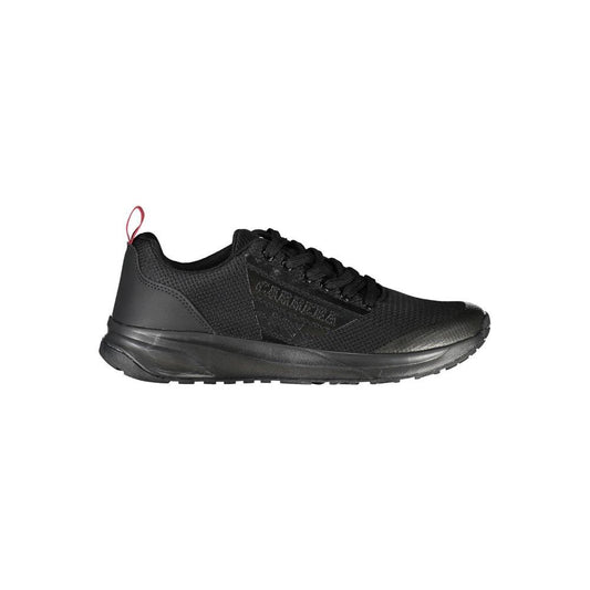 Dynamic Black Sneakers with Eco-Leather Detailing