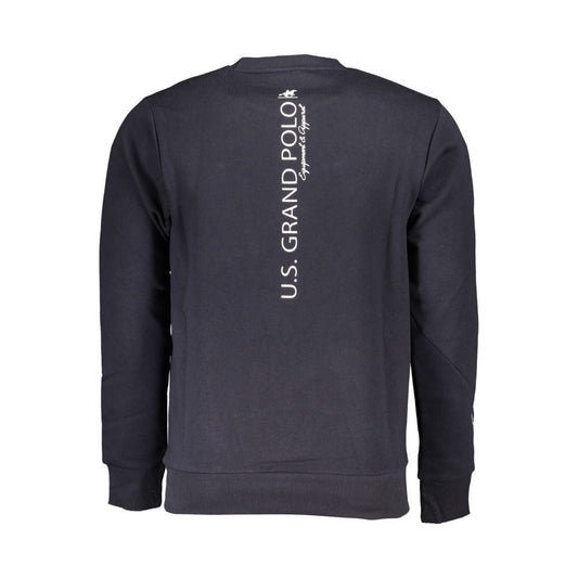 Elegant Fleece Crew Neck Sweatshirt in Blue