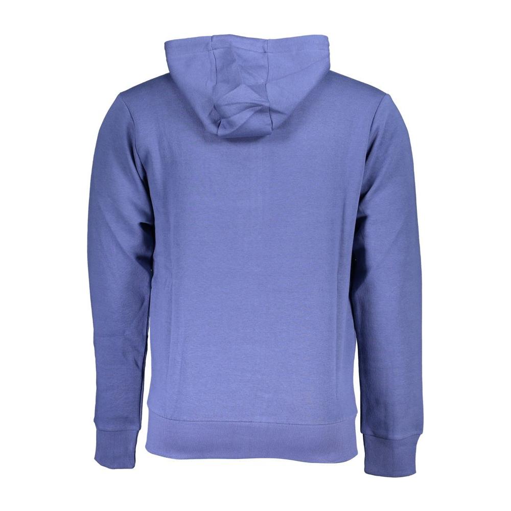 Chic Blue Hooded Sweatshirt with Embroidered Logo