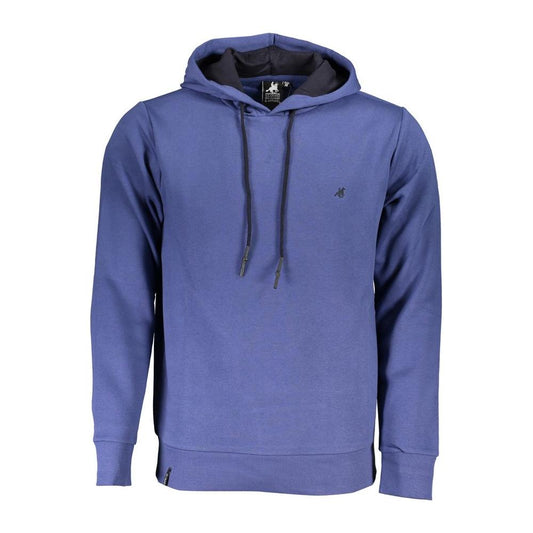 Elegant Long Sleeve Hooded Sweatshirt in Blue