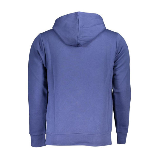 Elegant Long Sleeve Hooded Sweatshirt in Blue