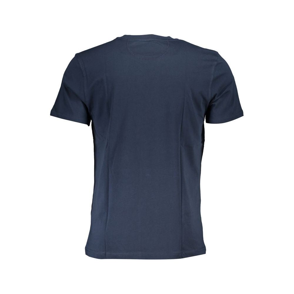 Elegant Blue Crew Neck Cotton Tee