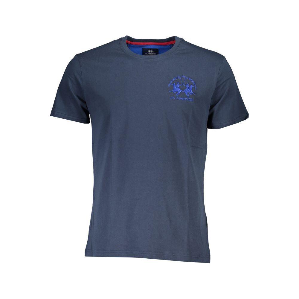 La Martina Blue Cotton T-Shirt La Martina