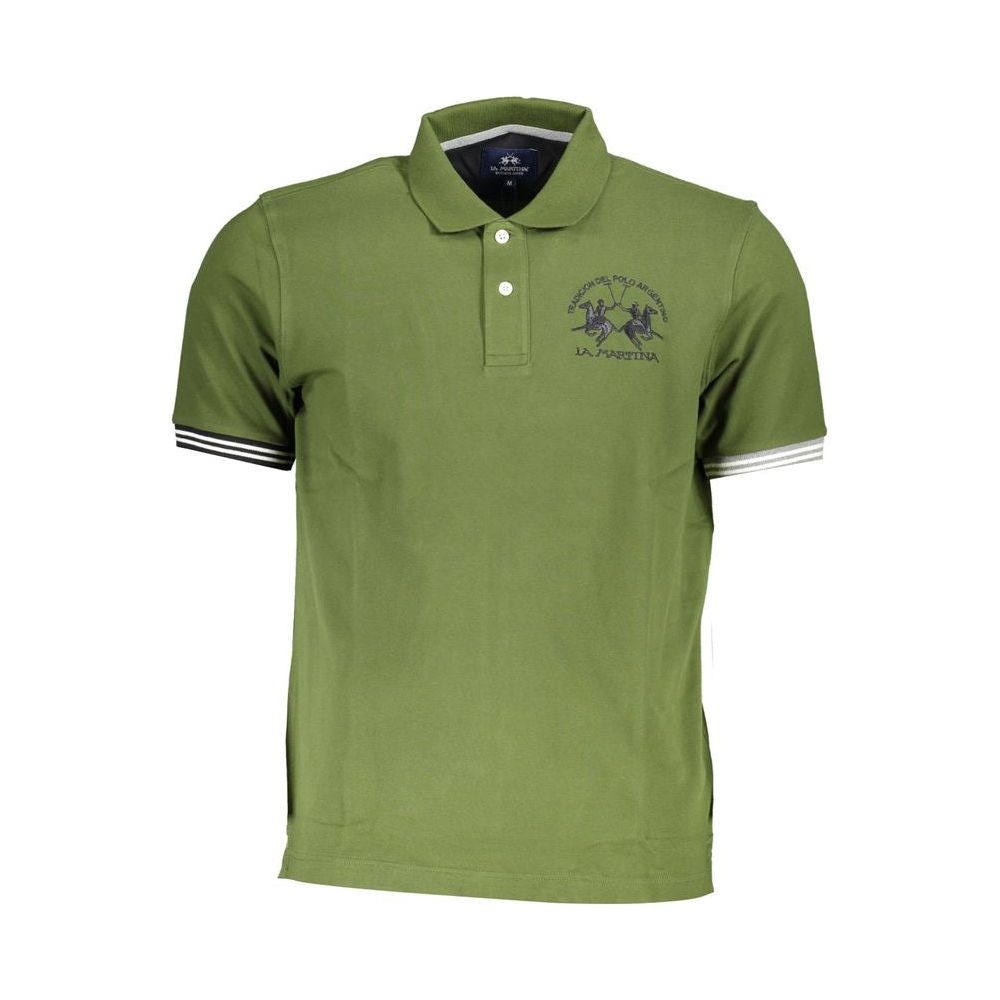 Chic Green Cotton Blend Polo Shirt