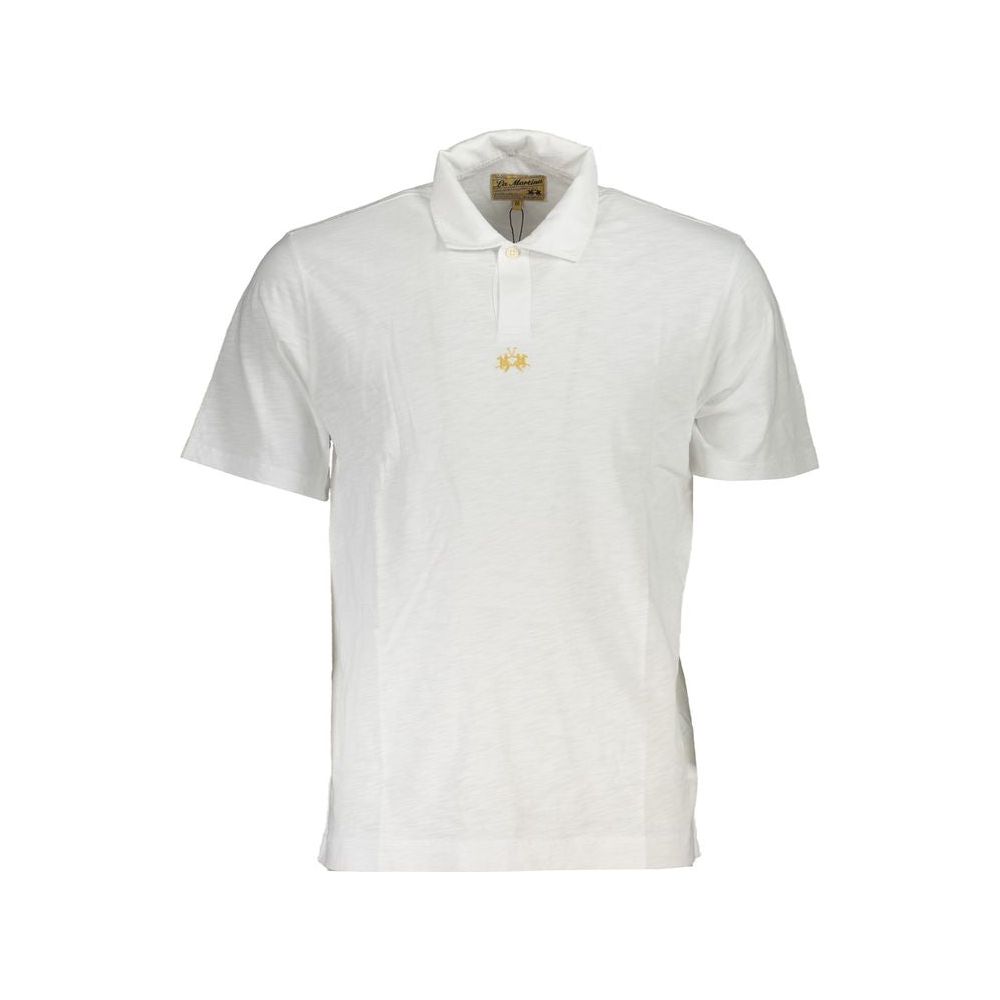 Pristine Cotton Polo with Chic Embroidery