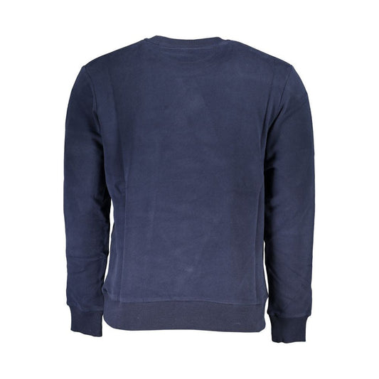 Elegant Blue Crew Neck Cotton Sweatshirt