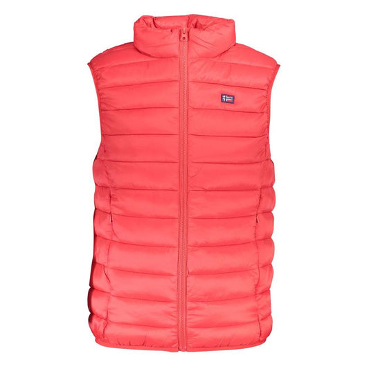 Sleek Sleeveless Pink Polyamide Jacket