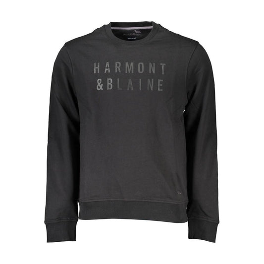 Sleek Black Long-Sleeved Crew Neck Sweatshirt