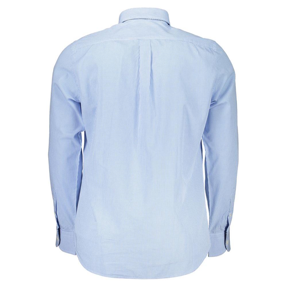 Elegant Light Blue Long Sleeve Cotton Shirt