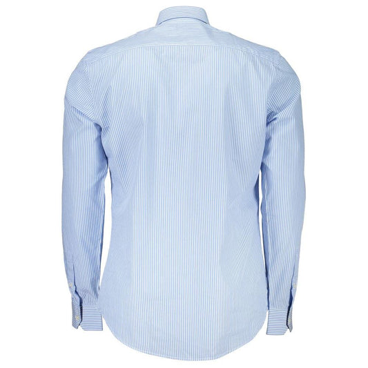 Elegant Light Blue Striped Cotton Shirt