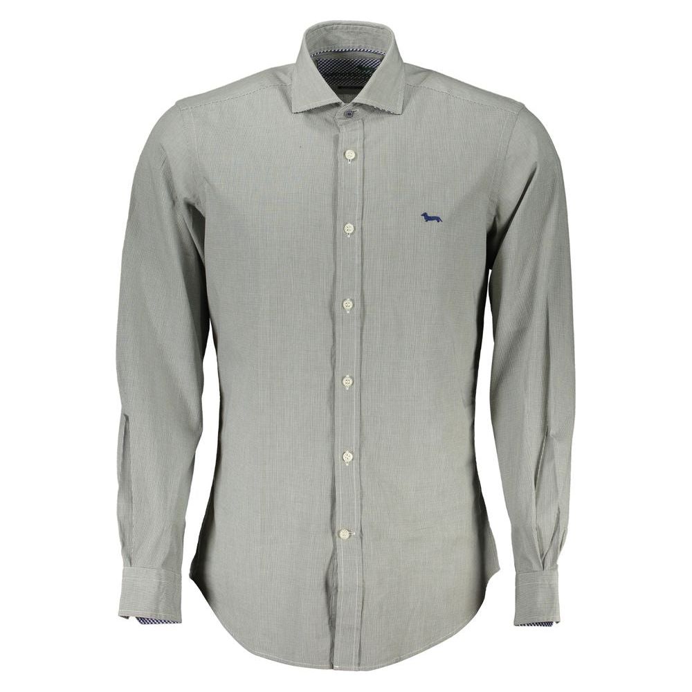 Elegant Green Slim Fit Long Sleeve Shirt